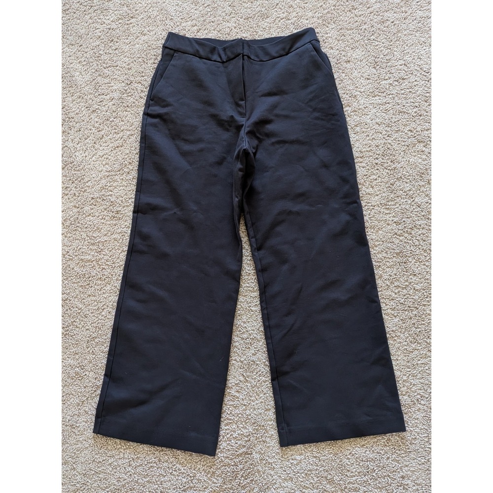 Quince Ultra-Stretch Ponte Trouser Navy Blue Size 12 (Fits 31x28) NWT Wide Leg
